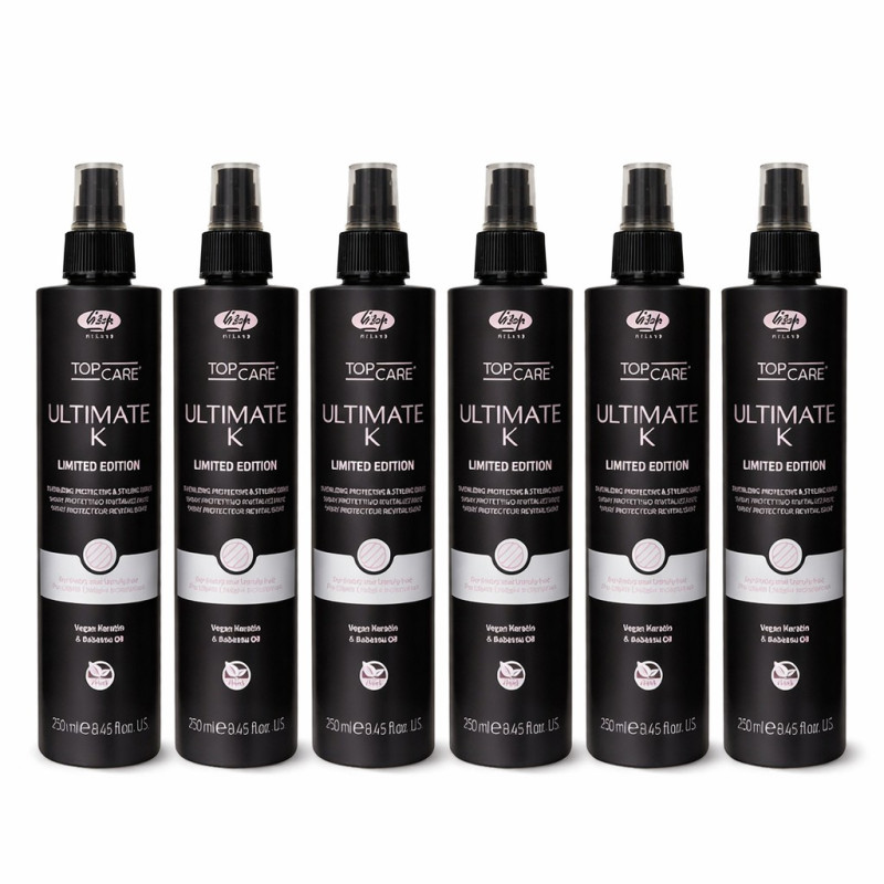 Zestaw 6x Spray termoochronny do prostowania włosów Lisap Top Care Ultimate K Limited Black 250 ml Zestaw 6x Spray termoochronny do prostowania włosów Lisap Top Care Ultimate K Limited Black 250 ml