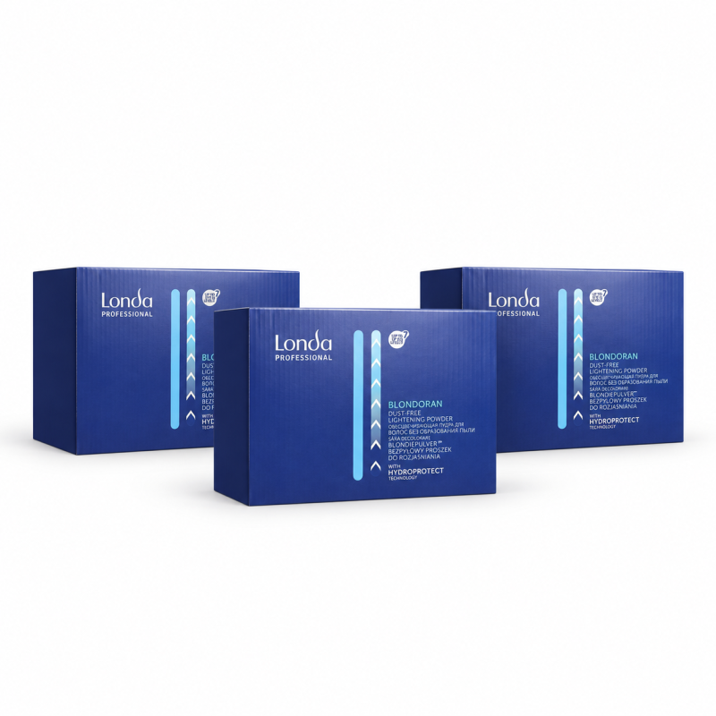 Zestaw 3x Rozjaśniacz do włosów w proszku niebieski Londa Professional Blondoran 1 kg