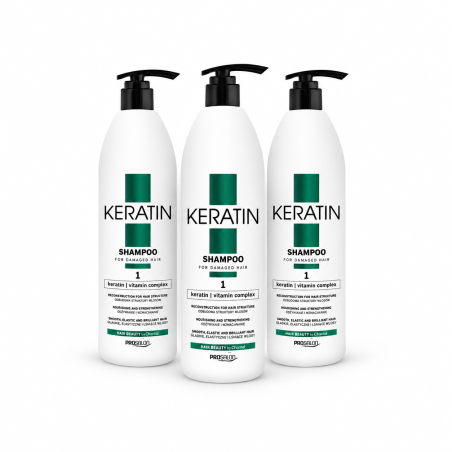 Zestaw 3x Szampon regenerujący z keratyną do włosów Chantal Prosalon Keratin 1000 ml