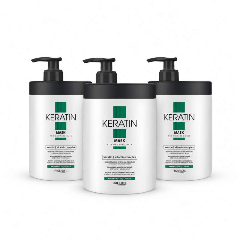 Zestaw 3x Maska z keratyną do włosów Chantal Prosalon Keratin 1000 ml